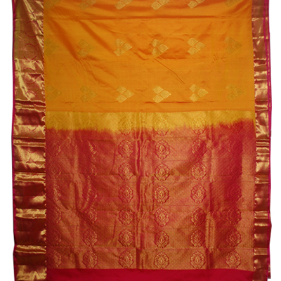 "Mustard color kanchi fancy silk saree - NSHR-18 (with Blouse) - Click here to View more details about this Product